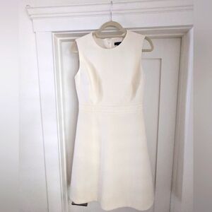 J Crew Women's Ivory A-Line Wool Dress